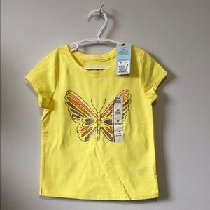 Cat & Jack Yellow Butterfly Short Sleeve Tee